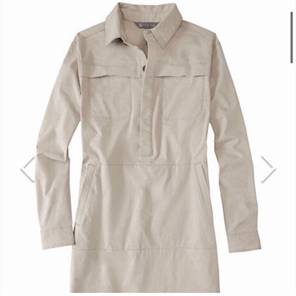 Women’s Casual Shirt Dress in Light Beige